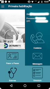 Tela inicial do app Primeira Habilitação