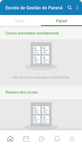 Tela do app da Escola de Gestão do Paraná